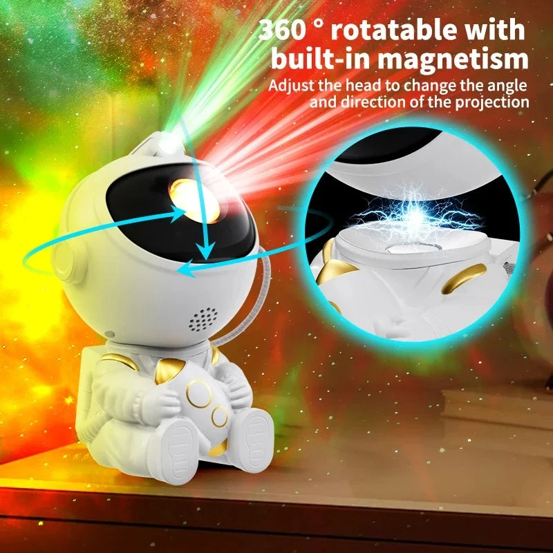 Astronaut Galaxy Star Projector Night Light – LED Starry Sky Mood Lamp