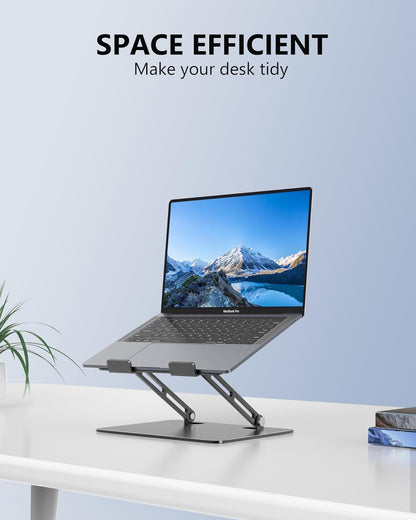 Adjustable Laptop Stand, Aluminum Laptop Stand for Desk, Classic Grey