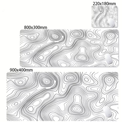 Large Abstract Black and White XXL Desk Mat - Non-Slip Gaming Mousepad with Lockedge for Office and Home Use