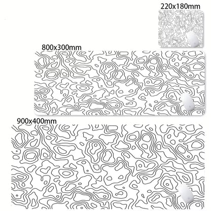 Large Abstract Black and White XXL Desk Mat - Non-Slip Gaming Mousepad with Lockedge for Office and Home Use