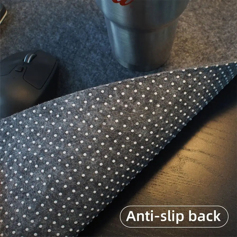 Large Wool Felt Gaming Desk Mat – Non-Slip Keyboard & Mouse Pad