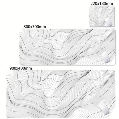 Large Abstract Black and White XXL Desk Mat - Non-Slip Gaming Mousepad with Lockedge for Office and Home Use