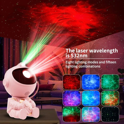 Astronaut Galaxy Star Projector Night Light – LED Starry Sky Mood Lamp