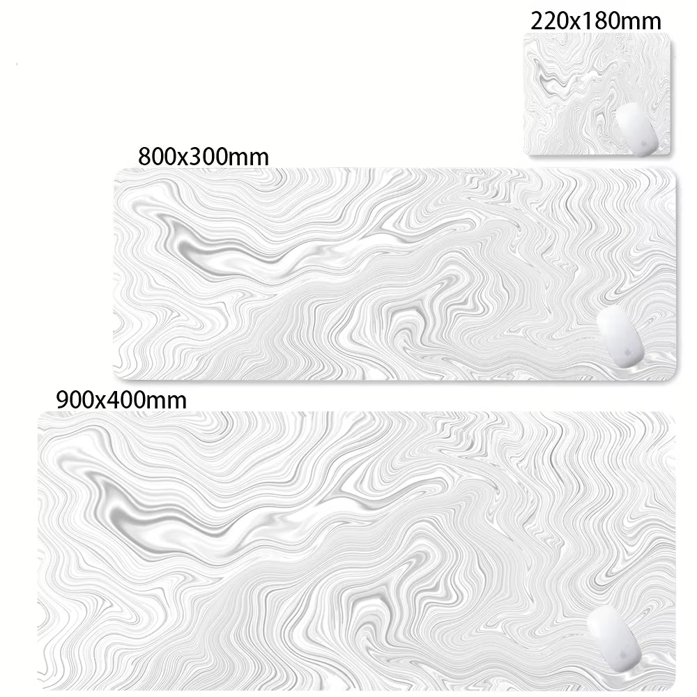 Large Abstract Black and White XXL Desk Mat - Non-Slip Gaming Mousepad with Lockedge for Office and Home Use