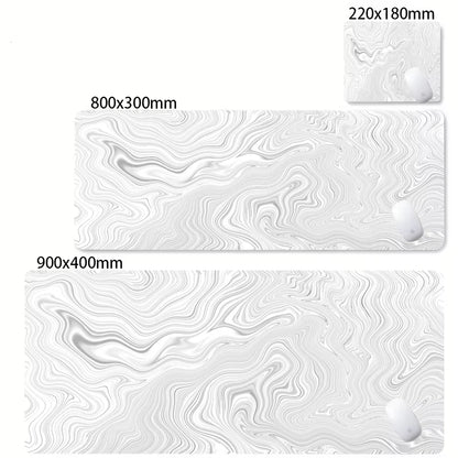 Large Abstract Black and White XXL Desk Mat - Non-Slip Gaming Mousepad with Lockedge for Office and Home Use