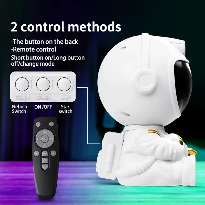 Astronaut Galaxy Star Projector Night Light – LED Starry Sky Mood Lamp