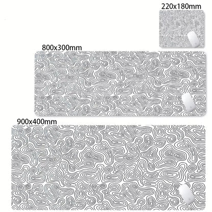 Large Abstract Black and White XXL Desk Mat - Non-Slip Gaming Mousepad with Lockedge for Office and Home Use