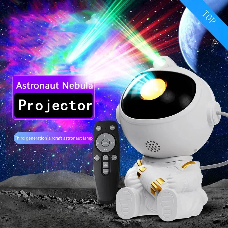 Astronaut Galaxy Star Projector Night Light – LED Starry Sky Mood Lamp