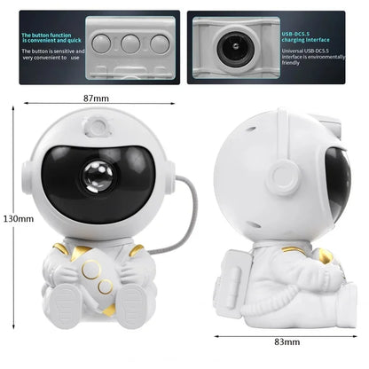 Astronaut Galaxy Star Projector Night Light – LED Starry Sky Mood Lamp